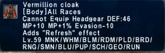 Vermillion cloak - HorizonXI Items